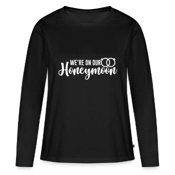 Nous sommes en lune de miel 2 - T-shirt manches longues Premium bio Femme - noir - Devant - Julia (174cm)
