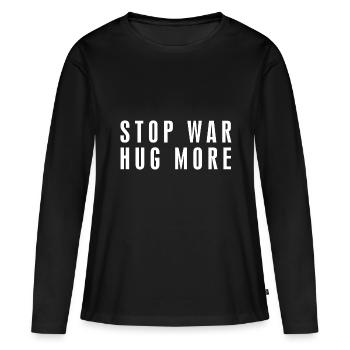 Shirt stop war - Frauen Premium Bio Langarmshirt - Schwarz - Vorne - Julia (174cm)