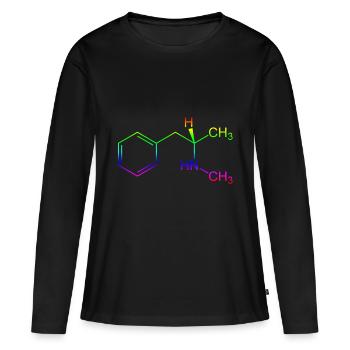 Methamphetamin Crystal Meth Strukturformel - Frauen Premium Bio Langarmshirt - Schwarz - Vorne - Julia (174cm)
