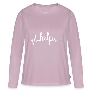 help help - Women's Premium Organic Long Sleeve Shirt - dusky pink - Front - Julia (174cm)