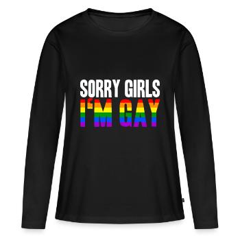 Désolé filles Dans Gay LGBT Gay Idée cadeau Homo - T-shirt manches longues Premium bio Femme - noir - Devant - Julia (174cm)