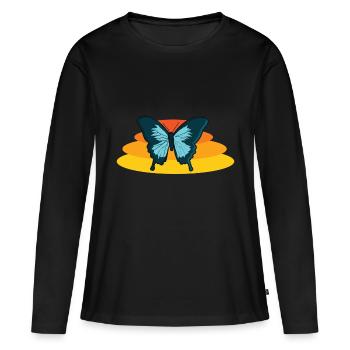 Papillon mite papillon papillon aile - T-shirt manches longues Premium bio Femme - noir - Devant - Julia (174cm)