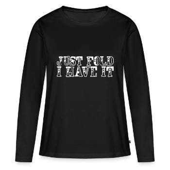 Juste plier je l’ai 3 - T-shirt manches longues Premium bio Femme - noir - Devant - Julia (174cm)