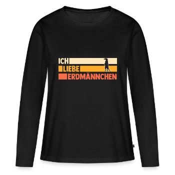 Erdmännchen - Frauen Premium Bio Langarmshirt - Schwarz - Vorne - Julia (174cm)