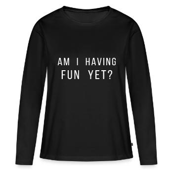Fun - T-shirt manches longues Premium bio Femme - noir - Devant - Julia (174cm)