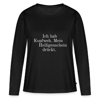 halo - T-shirt manches longues Premium bio Femme - noir - Devant - Julia (174cm)