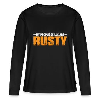 Mes compétences relationnelles sont « rouillées » 15 - T-shirt manches longues Premium bio Femme - noir - Devant - Julia (174cm)