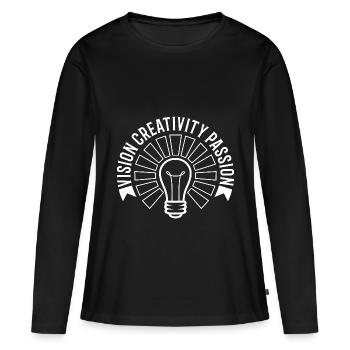Vision Créativité Passion - T-shirt manches longues Premium bio Femme - noir - Devant - Julia (174cm)