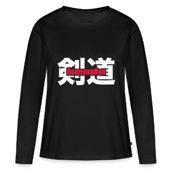Kendo - T-shirt manches longues Premium bio Femme - noir - Devant - Julia (174cm)