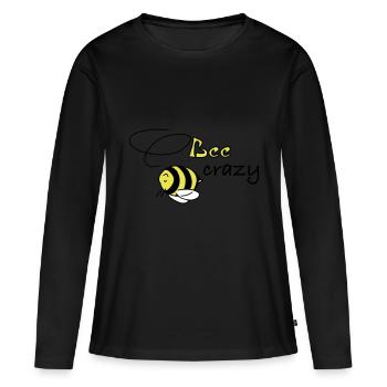 bee crazy - T-shirt manches longues Premium bio Femme - noir - Devant - Julia (174cm)