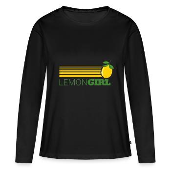 lemon girl - lemon - Women's Premium Organic Long Sleeve Shirt - black - Front - Julia (174cm)
