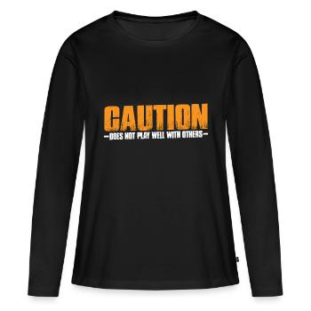 Caution Does Not Play Well With Others 65 - Frauen Premium Bio Langarmshirt - Schwarz - Vorne - Julia (174cm)