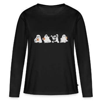 Alcool - T-shirt manches longues Premium bio Femme - noir - Devant - Julia (174cm)