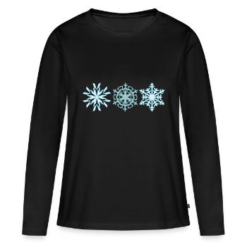 Flocons - T-shirt manches longues Premium bio Femme - noir - Devant - Julia (174cm)
