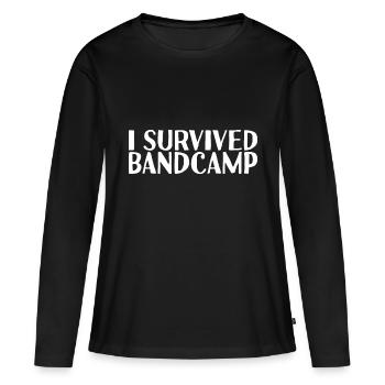J’ai survécu au Bandcamp - T-shirt manches longues Premium bio Femme - noir - Devant - Julia (174cm)
