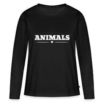 Animaux Animaux Amour animal Activistes des droits des animaux - T-shirt manches longues Premium bio Femme - noir - Devant - Julia (174cm)