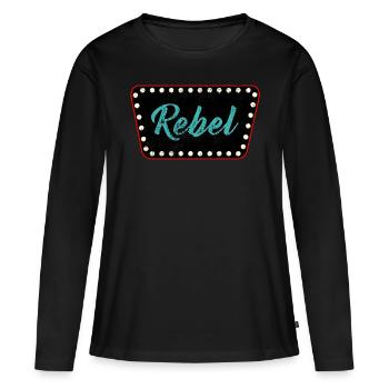 Rockabilly Rockabella Psychobilly - T-shirt manches longues Premium bio Femme - noir - Devant - Julia (174cm)