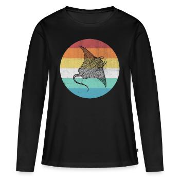 Raie - T-shirt manches longues Premium bio Femme - noir - Devant - Julia (174cm)