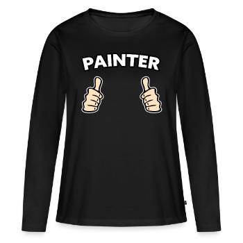Maler Beruf Geschenkidee - Frauen Premium Bio Langarmshirt - Schwarz - Vorne - Julia (174cm)