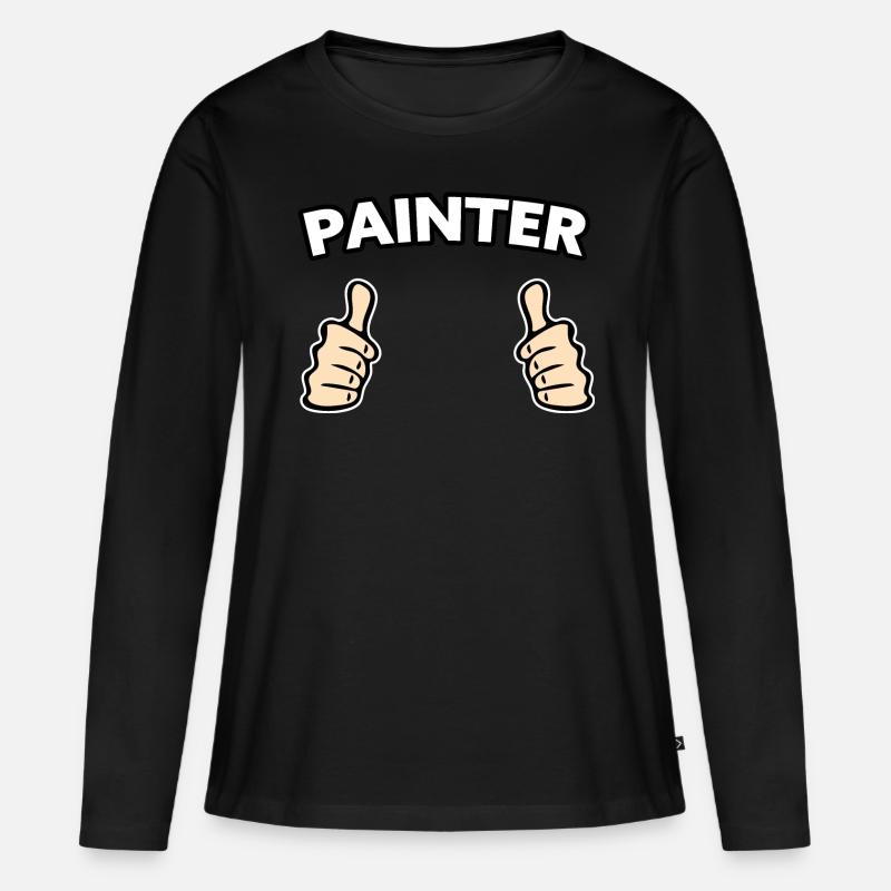 Maler Beruf Geschenkidee - Frauen Premium Bio Langarmshirt - Schwarz