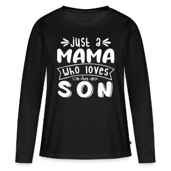 J’aime mon fils - T-shirt manches longues Premium bio Femme - noir - Devant - Julia (174cm)