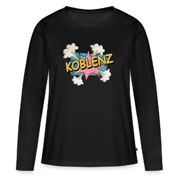 Coblence Allemagne Ville Police Pop Art Comic - T-shirt manches longues Premium bio Femme - noir - Devant - Julia (174cm)
