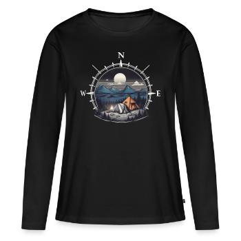 Aventure - T-shirt manches longues Premium bio Femme - noir - Devant - Julia (174cm)