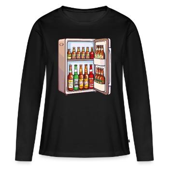 Beer Fridge Beer Bottles Men Drinking Funny - Women's Premium Organic Long Sleeve Shirt - black - Front - Julia (174cm)