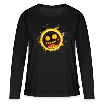 Éclipse solaire 8 avril 2024 Éclipse solaire totale - T-shirt manches longues Premium bio Femme - noir - Devant - Julia (174cm)