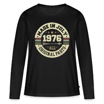 Cadeau d'anniversaire de juillet 1976 1976 que j'ai fait en juillet - T-shirt manches longues Premium bio Femme - noir - Devant - Julia (174cm)