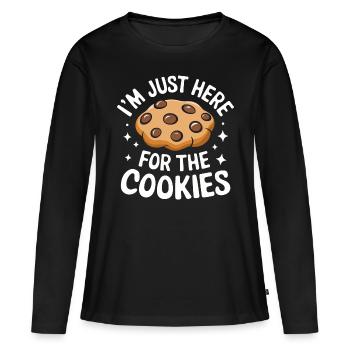 Cookies Cookie Keks Kekse Schokolade - Frauen Premium Bio Langarmshirt - Schwarz - Vorne - Julia (174cm)