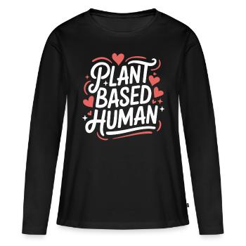 Végétarien Végétalien Végétarien Végétarien - T-shirt manches longues Premium bio Femme - noir - Devant - Julia (174cm)