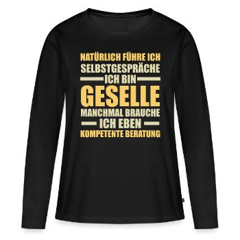 Compagnon Artisanat Certificat de compagnon Cadeau - T-shirt manches longues Premium bio Femme - noir - Devant - Julia (174cm)