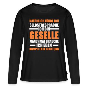 Compagnon Artisanat Certificat de compagnon Cadeau - T-shirt manches longues Premium bio Femme - noir - Devant - Julia (174cm)
