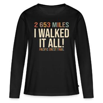 Finisher Pacific Crest Trail T-Shirt Rando PCT - Frauen Premium Bio Langarmshirt - Schwarz - Vorne - Julia (174cm)