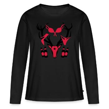 62 Macho Hirsch on Tour Geweih Beute Bier Boys - Frauen Premium Bio Langarmshirt - Schwarz - Vorne - Julia (174cm)