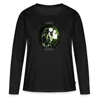 elfe mystique - T-shirt manches longues Premium bio Femme - noir - Devant - Julia (174cm)
