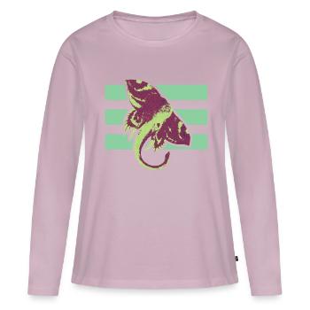 Cool Art Graphic Elephant Shirt - Women's Premium Organic Long Sleeve Shirt - dusky pink - Front - Julia (174cm)