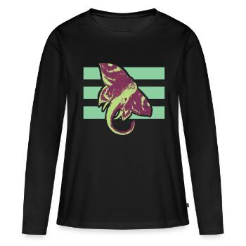 Cool Art Graphique Elephant T-shirt - T-shirt manches longues Premium bio Femme - noir - Devant - Julia (174cm)
