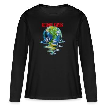 PLANET - Women's Premium Organic Long Sleeve Shirt - black - Front - Julia (174cm)