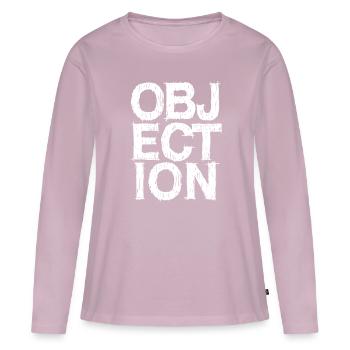 Arrêt de l'appel d'opposition - T-shirt manches longues Premium bio Femme - rose poudré - Devant - Julia (174cm)