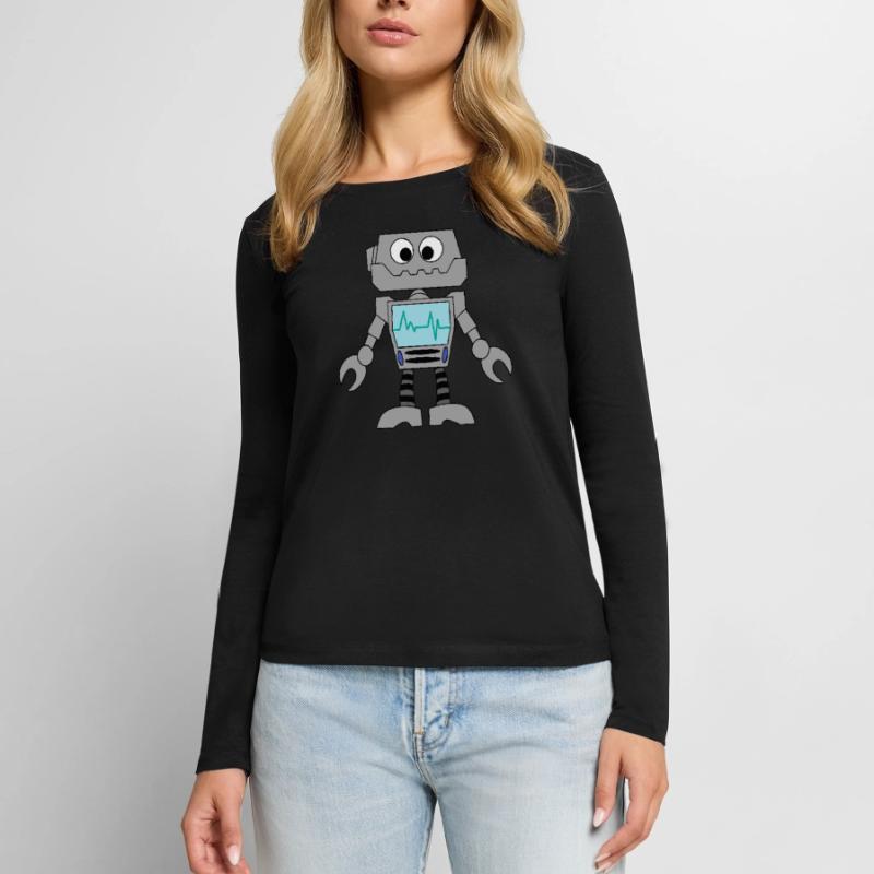 Roboter Technik Computer Elektronik Geschenkidee Frauen Premium Bio Langarmshirt