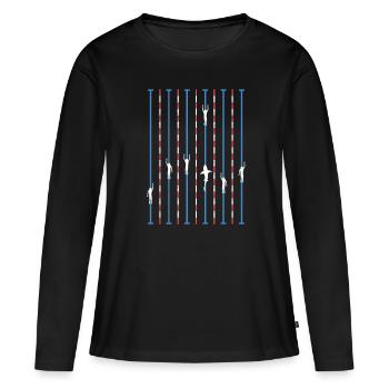 Compétition de natation - T-shirt manches longues Premium bio Femme - noir - Devant - Julia (174cm)