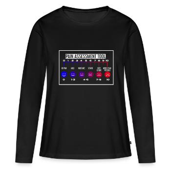 Échelle de douleur infirmière - T-shirt manches longues Premium bio Femme - noir - Devant - Julia (174cm)
