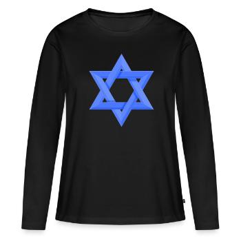 Israël étoile de David - T-shirt manches longues Premium bio Femme - noir - Devant - Julia (174cm)