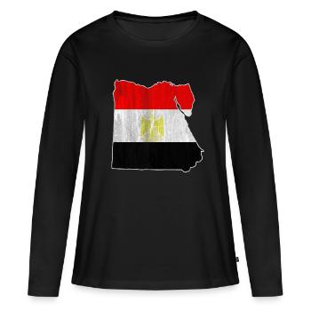 Egypte - T-shirt manches longues Premium bio Femme - noir - Devant - Julia (174cm)