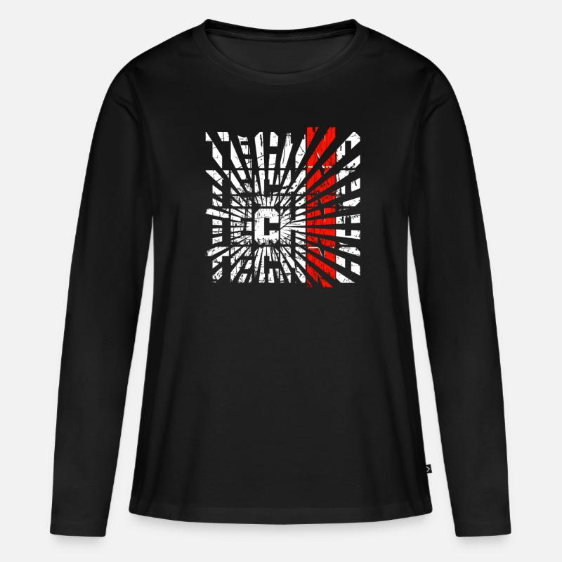 TECHNO TECHNO TECHNO - Frauen Premium Bio Langarmshirt - Schwarz