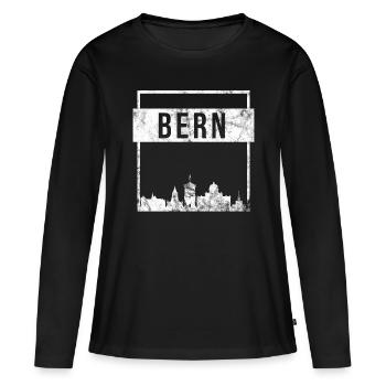 Skyline de Berne - T-shirt manches longues Premium bio Femme - noir - Devant - Julia (174cm)