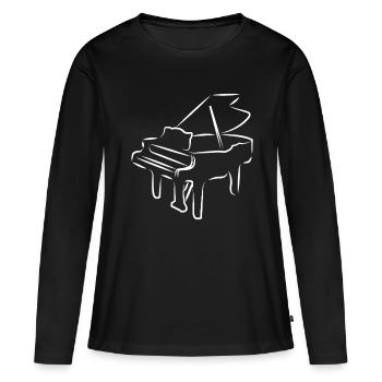 Klavier Instrument Oper - Frauen Premium Bio Langarmshirt - Schwarz - Vorne - Julia (174cm)