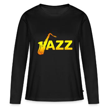 jazz - T-shirt manches longues Premium bio Femme - noir - Devant - Julia (174cm)